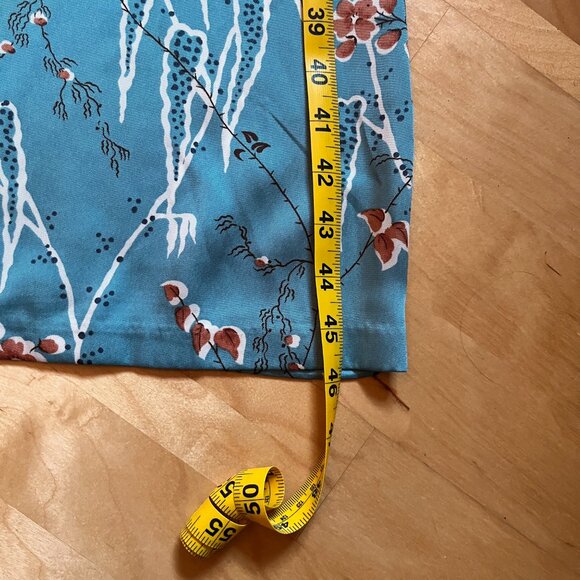 Trafaluc by Zara Floral Patterned Teal midi dress size L - Picture 10 of 11